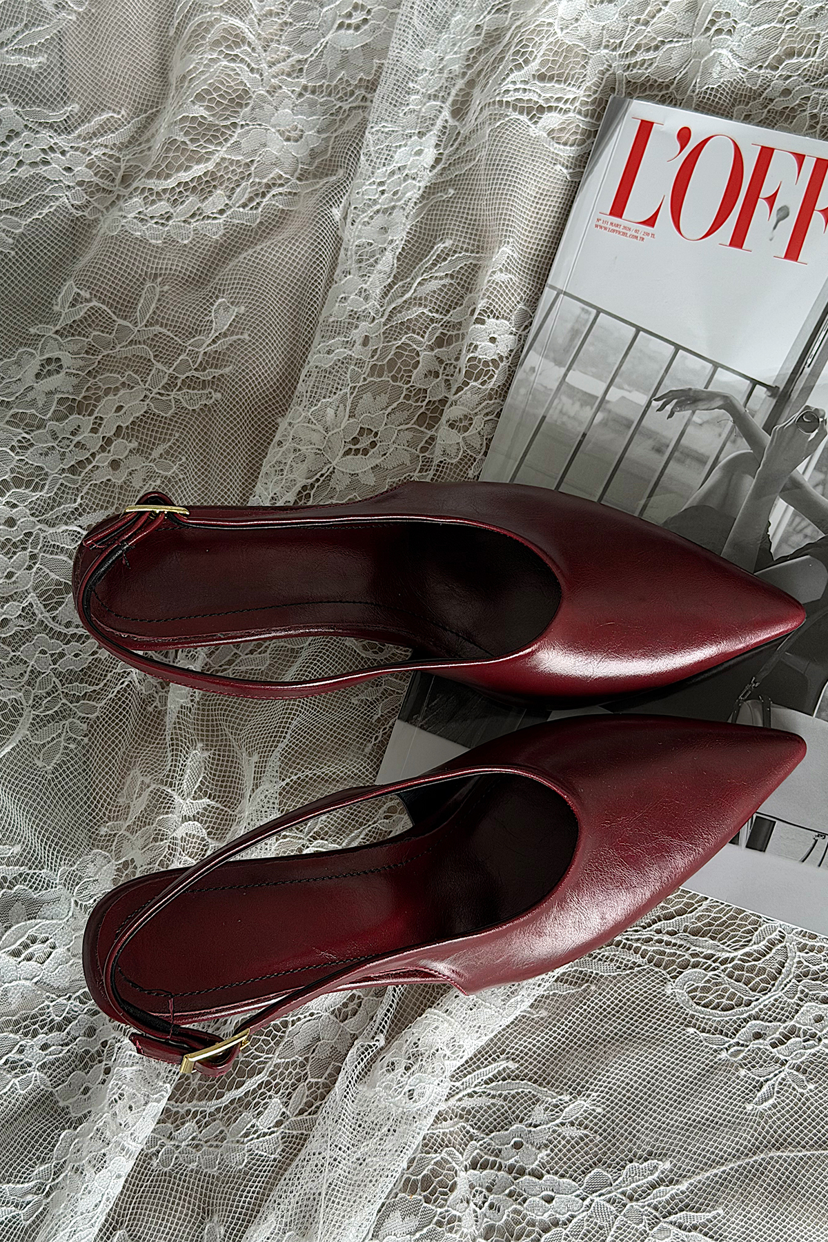 Bordo Quli Stiletto Ayakkabı ATE-2840