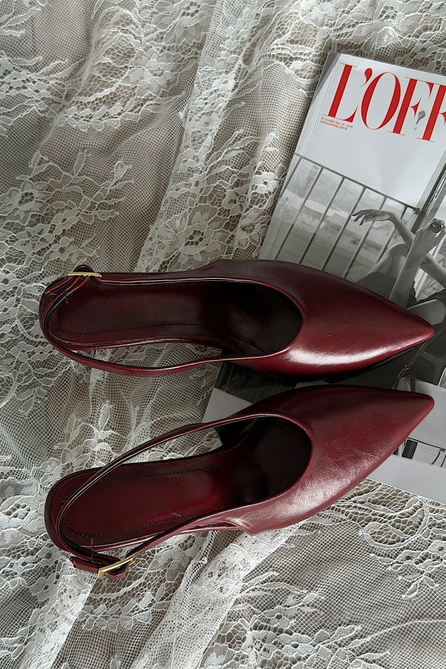 Bordo Quli Stiletto Ayakkabı ATE-2840