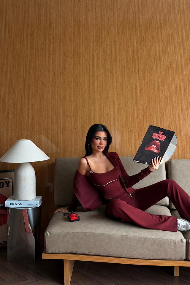 Bordo Fermuar Detay 3 Lü Takım