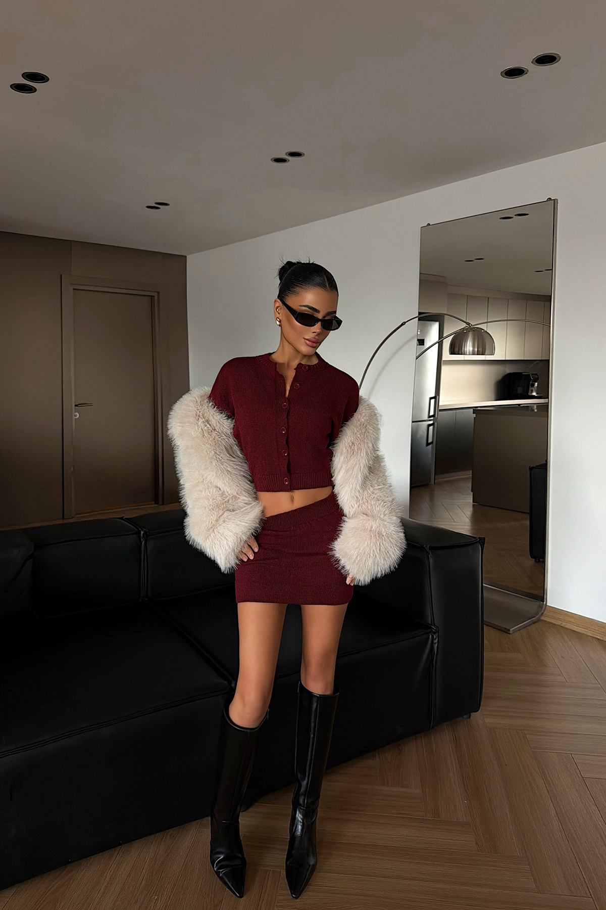 Bordo Kourty triko takım ATE-4631