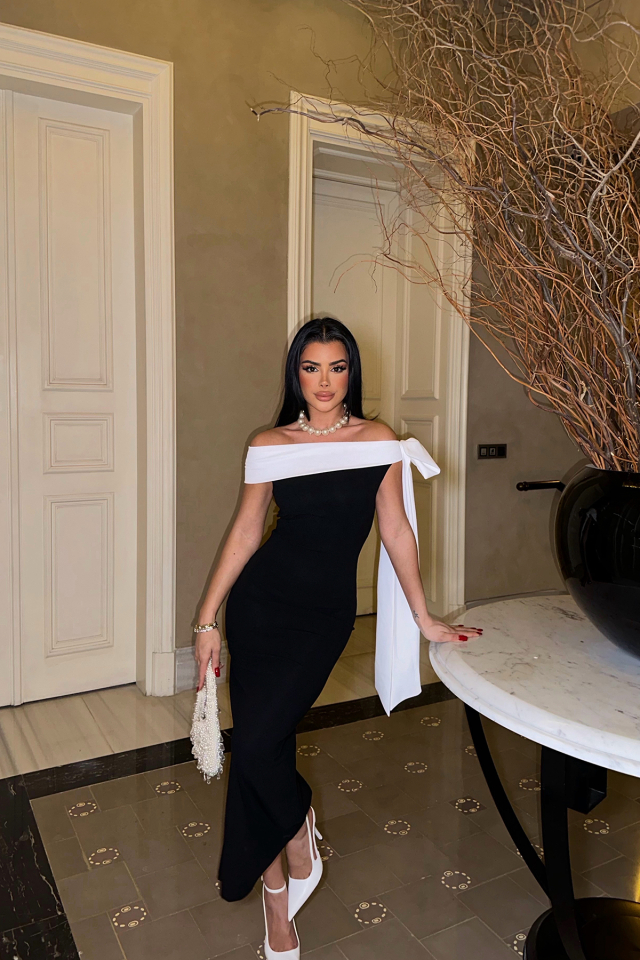 Brıanna Çift Renk Midi Elbise ATE-0774