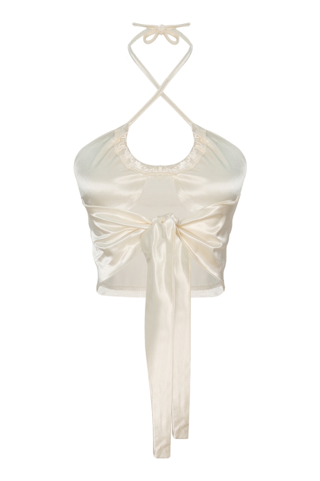 Nicia Beyaz  Crop Top EY442