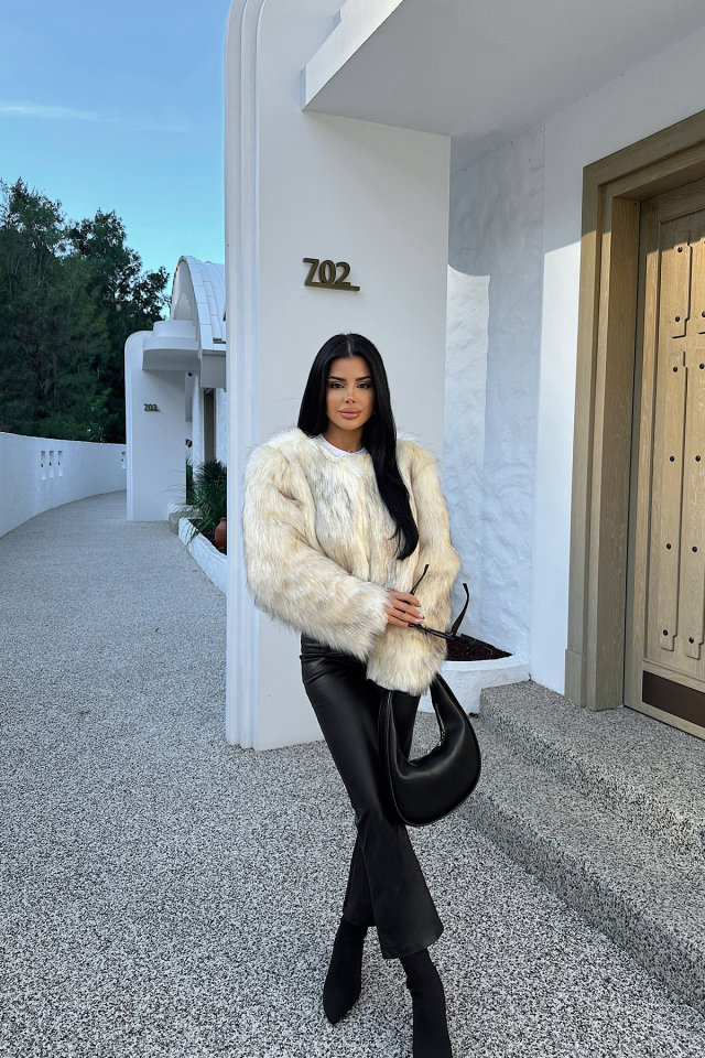 Ekru VANESSA Kısa Kürk ATE-0420