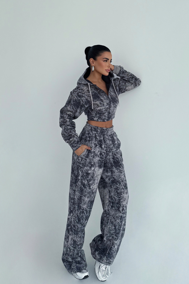 Füme Joelle Desenli Eşofman Takım ATE-3641