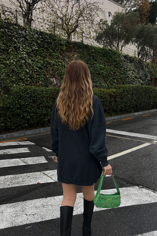 Füme New York Baskılı Sweat ATE2929
