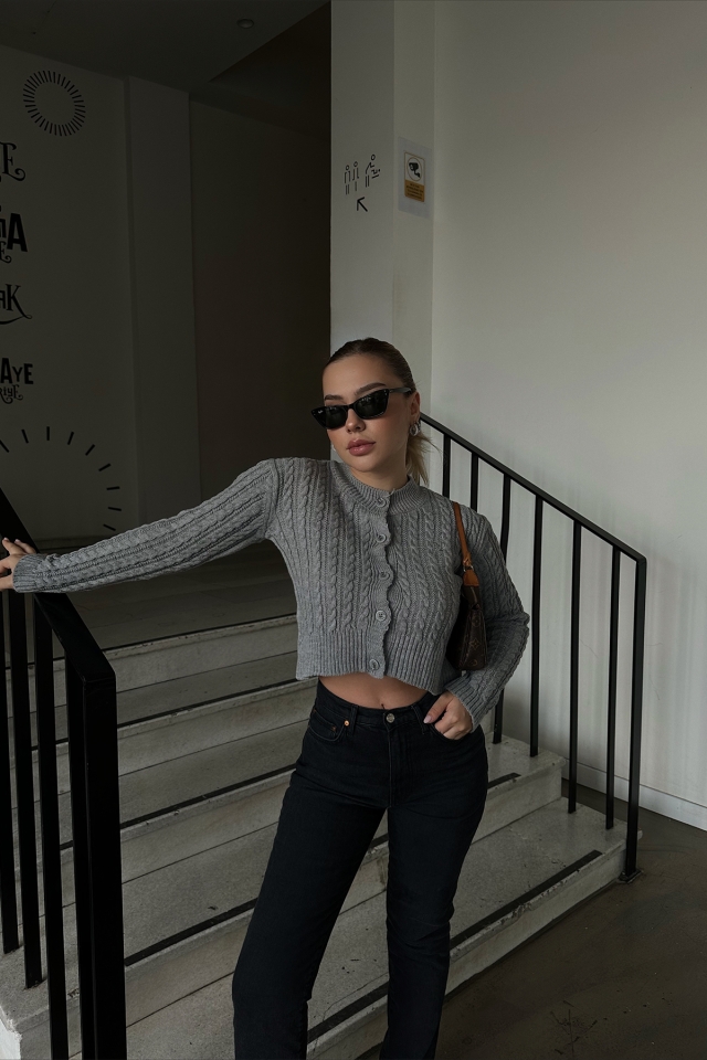 Füme Önü Düğmeli Hırka ATE3405 - EYYO