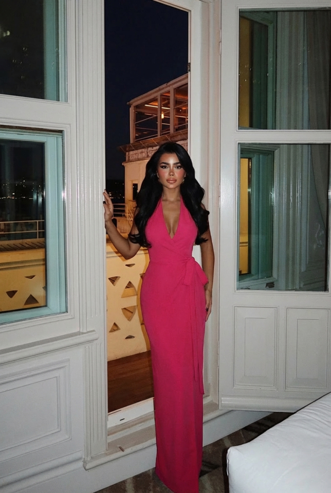 Fuşya Adria Uzun Elbise ATE-2606 - EYYO