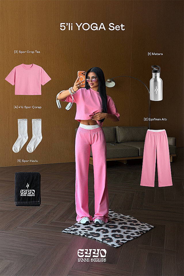 Fuşya Judem 5'li Yoga Set