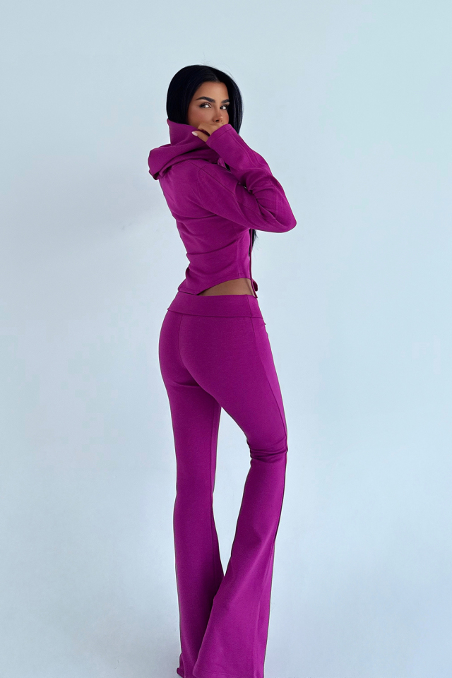 Fuşya Pointelle Tracksuit Takım ATE-3537