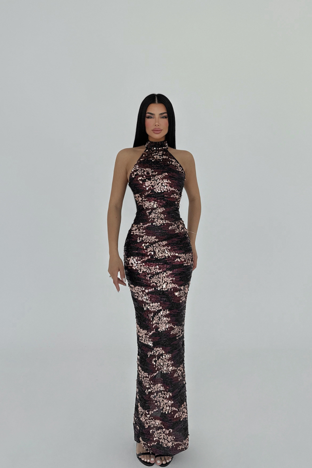 Fuşya Shion Payetli Elbise ATE-2681
