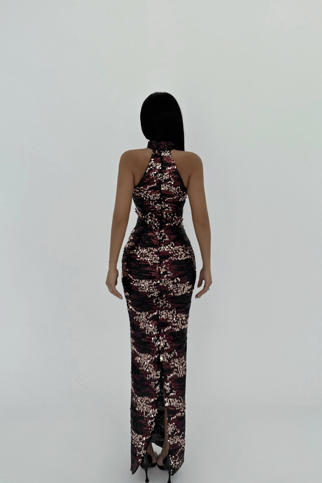 Fuşya Shion Payetli Elbise ATE-2681
