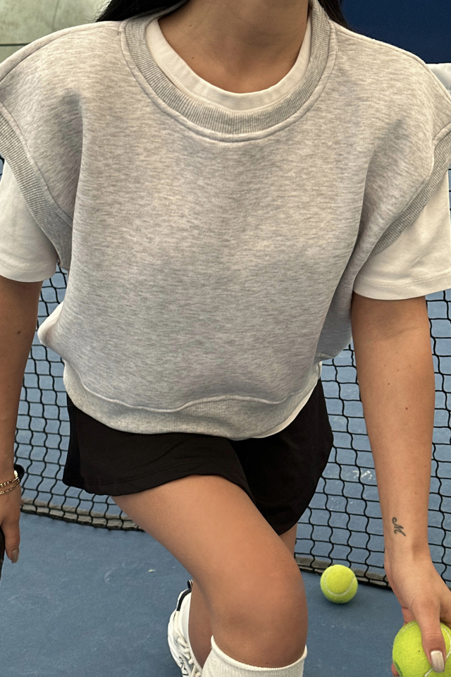 Gri Alıce Sıfır Kol Sweat ATE-0695
