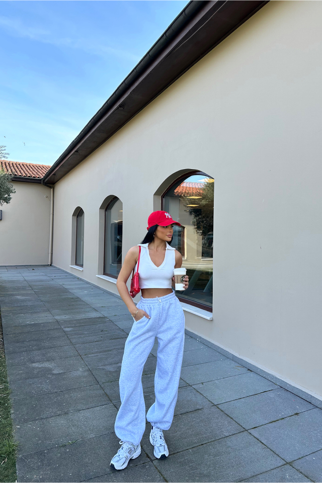 Gri Basic Eşofman Altı ATE-0809 - EYYO