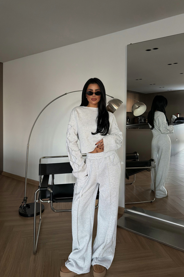 Gri Masego Eşofman Takımı ATE-4091 - EYYO