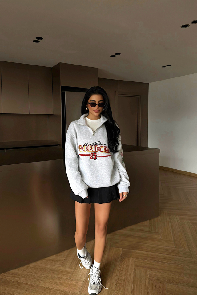 Gri Kitanya Sweatshirt ATE-4626 - EYYO