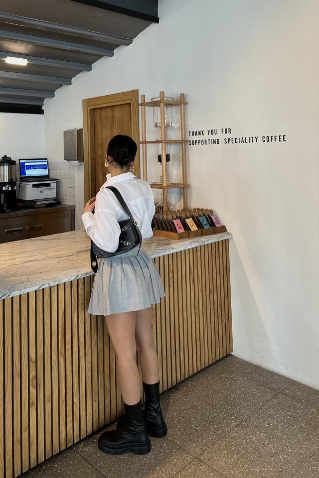 Gri Pileli Mini Etek ATE2597