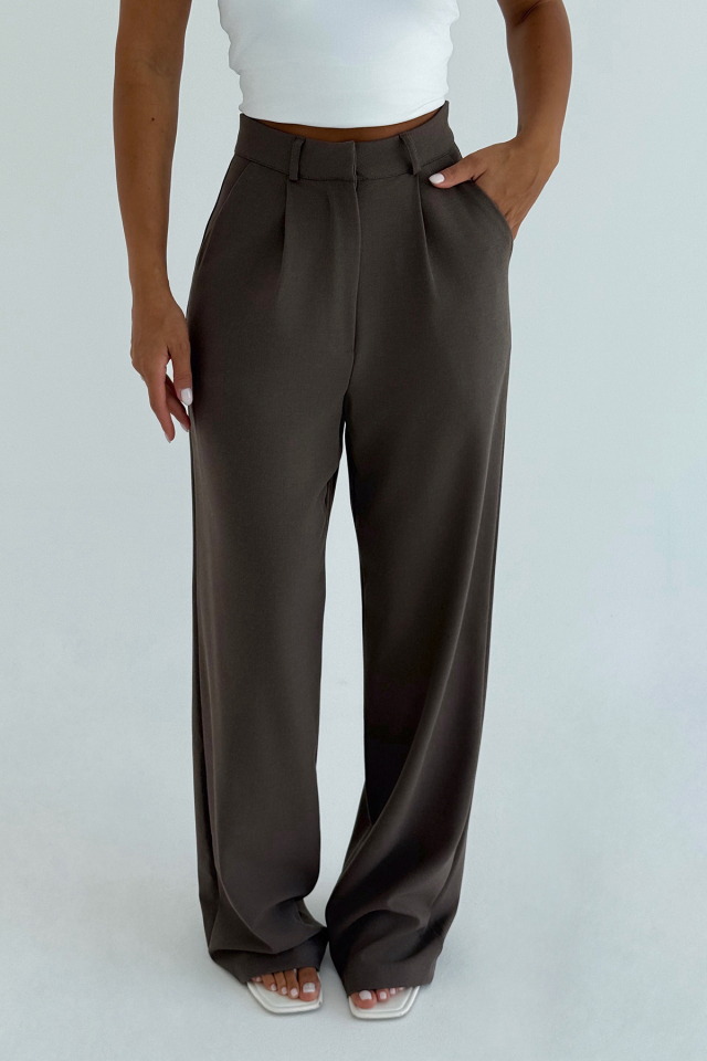 Gri Sorine Yüksel Bel Pantolon ATE-2991