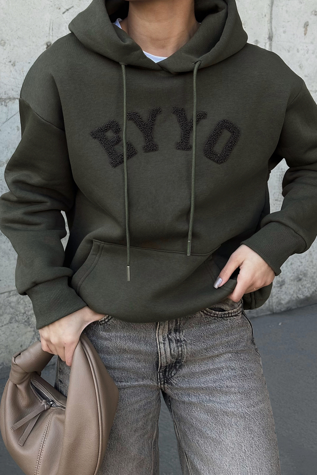 Haki Dove Eyyo Nakışlı Sweat ATE-0800