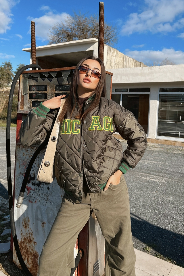 Haki Önü Yazılı Kolej Ceket ATE3143