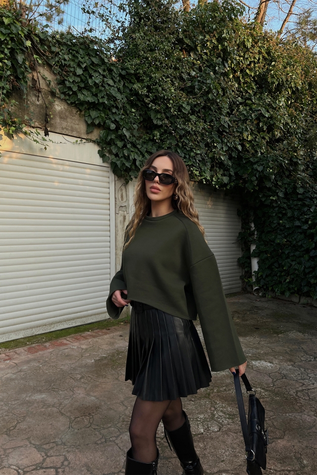 Haki Oversize Basic Sweat ATE3177