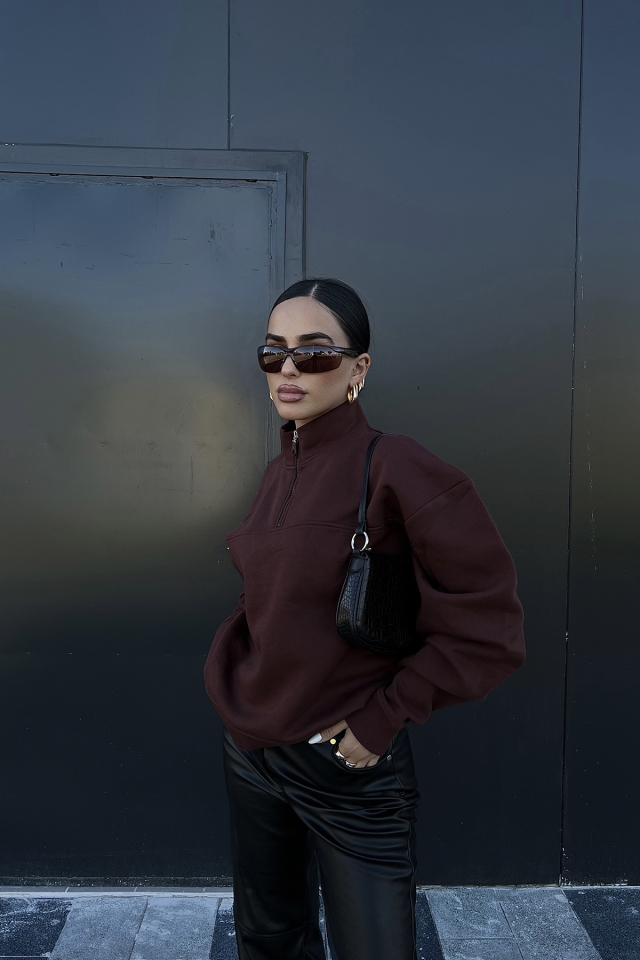 Half Zippered Basic Sweat ATE2184