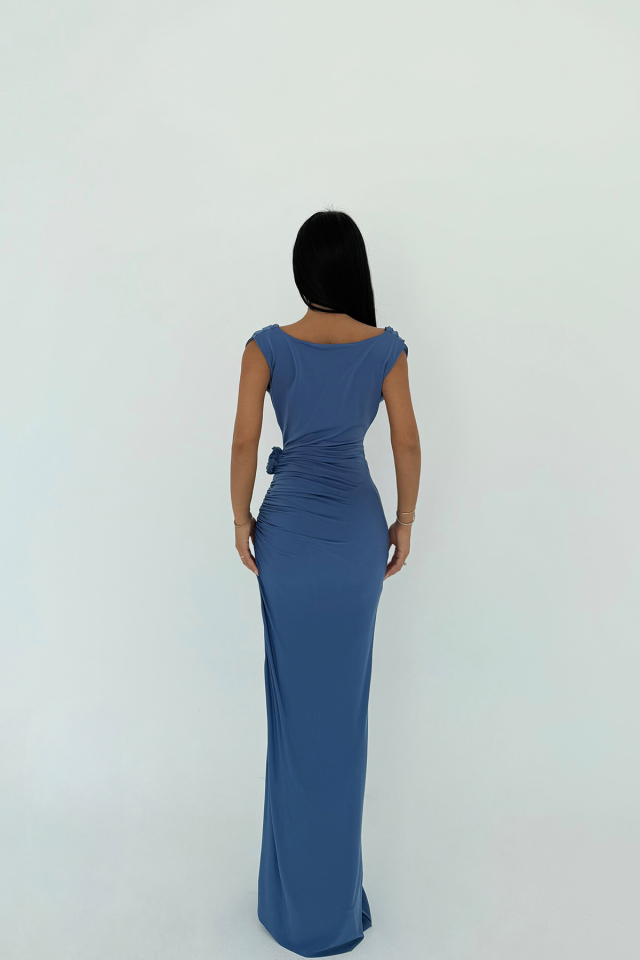 İndigo  Kerry Uzun Elbise ATE-1500