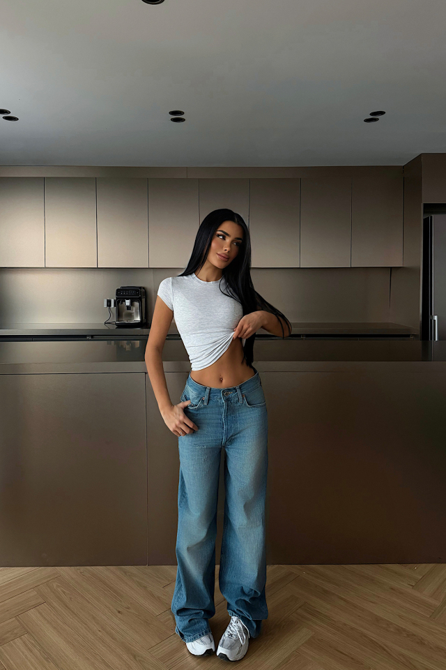Yüksek Bel Geniş Paça Jean ATE-4526