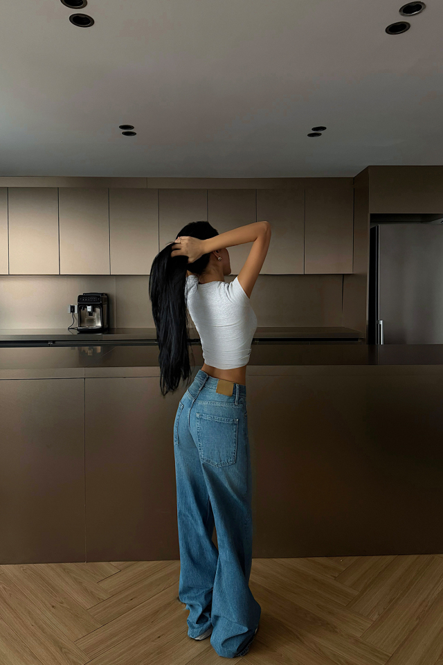 Yüksek Bel Geniş Paça Jean ATE-4526