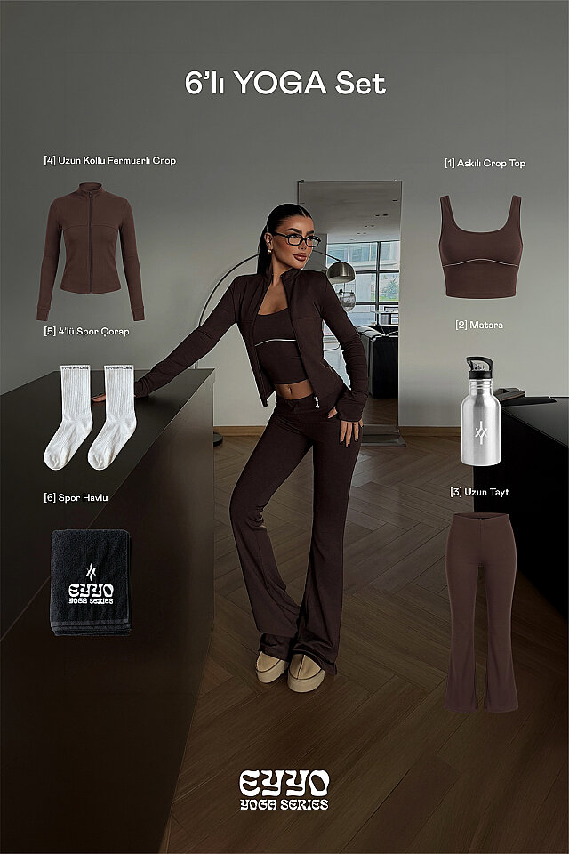 Kahverengi 6'lı Yoga Set