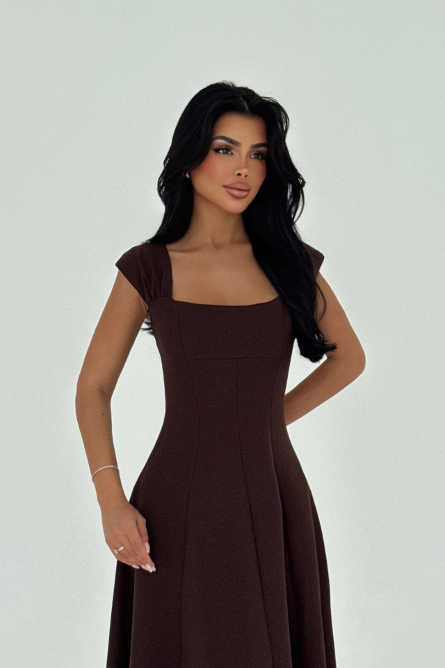 Kahverengi Rhea Elbise ATE-2802