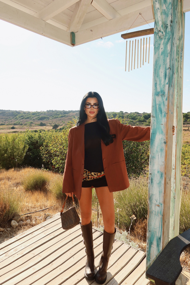 Kahverengi Sidrit Oversize Blazer ATE-2271