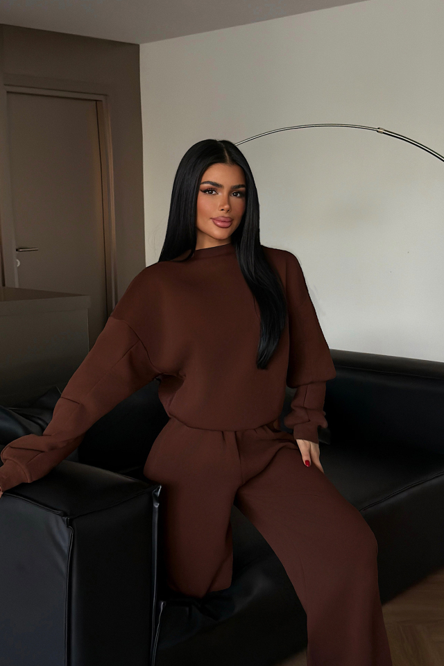 Kahverengi Valenty Eşofman Takımı ATE-4160 - EYYO