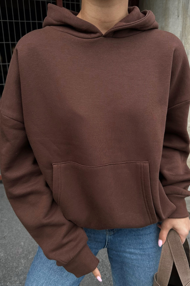 Kahverengi Kanguru Cepli Sweat ATE-0282