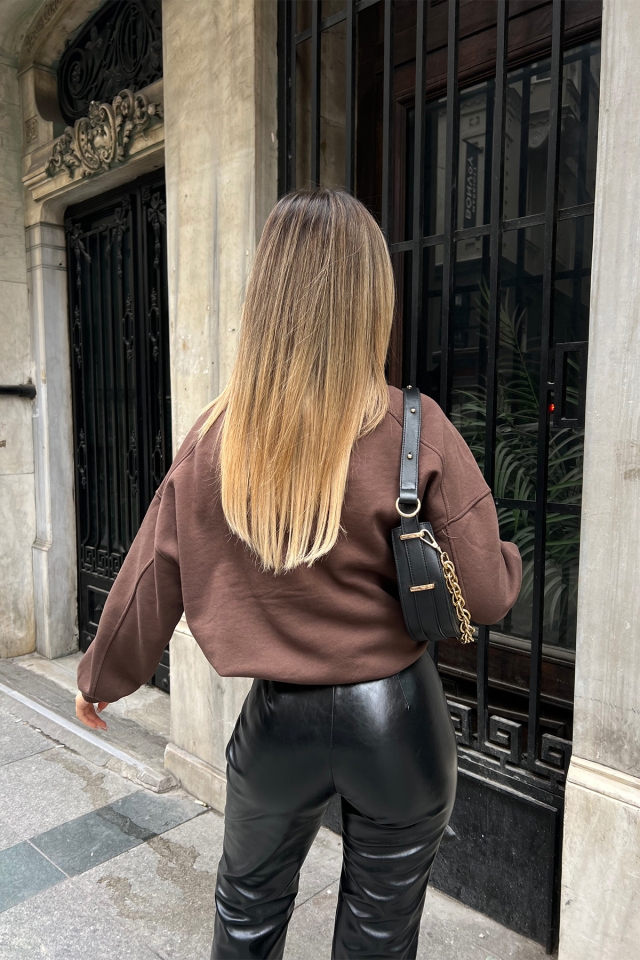 Kahverengi  Oversize Basic Sweat ATE4250