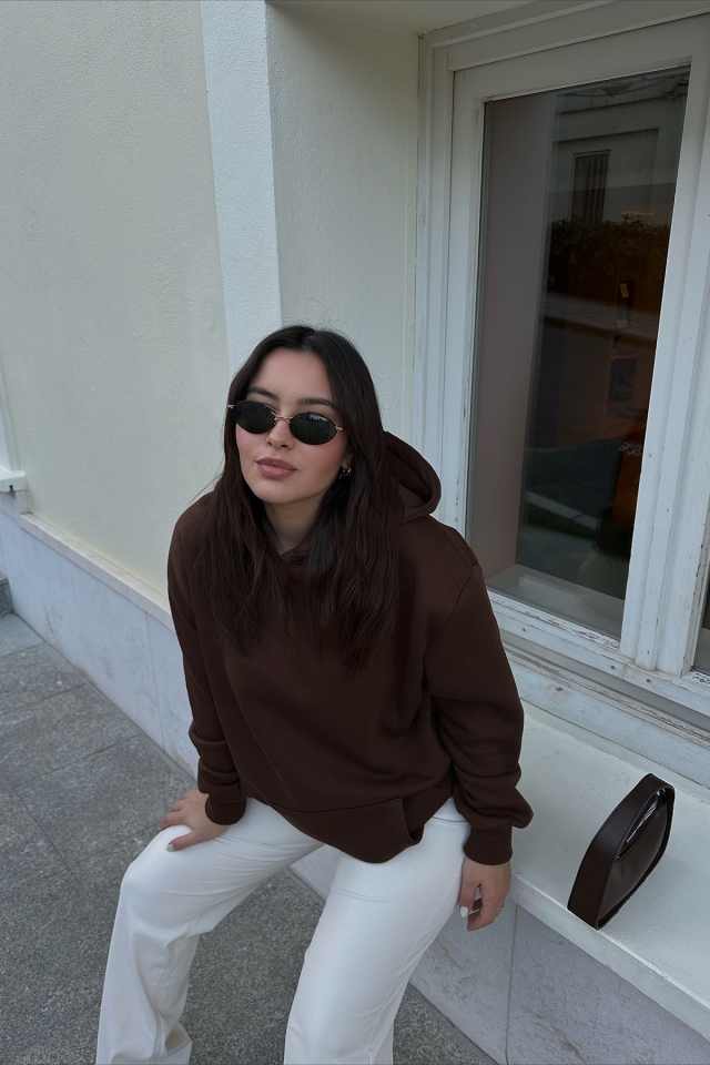 Kahverengi Oversize Sweat ATE3501