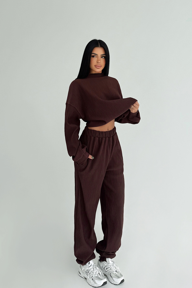 Kahverengi Brimsley Alt Üst Takım ATE-2742 - EYYO