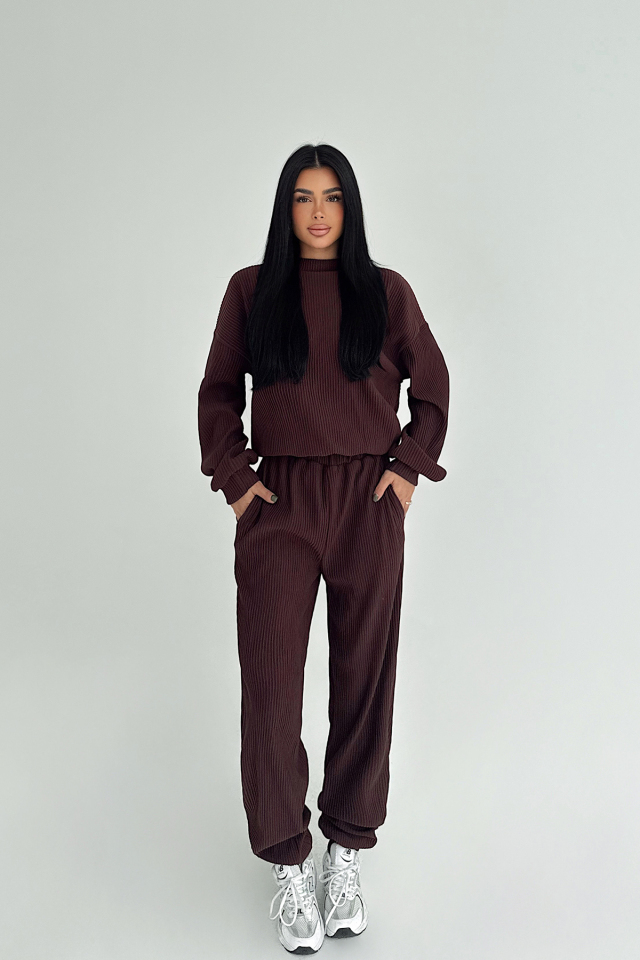 Kahverengi Brimsley Alt Üst Takım ATE-2742