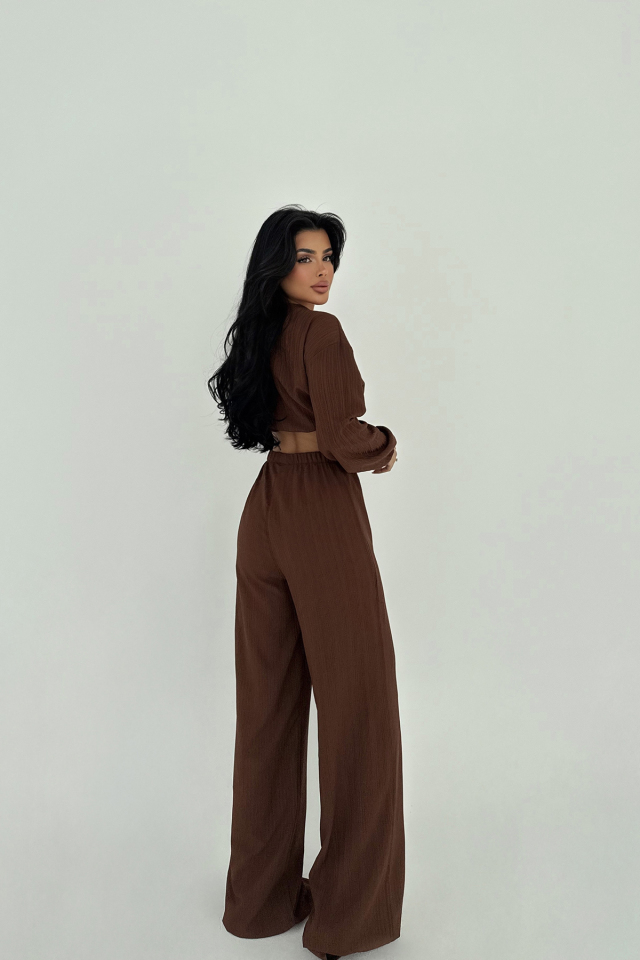 Kahverengi Adelina Bağlamalı Takım ATE-2789