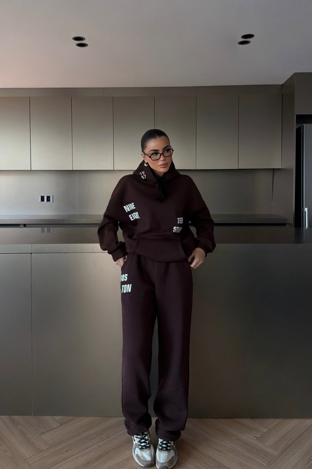 Kahverengi Darcey Eşofman Takım ATE-3714
