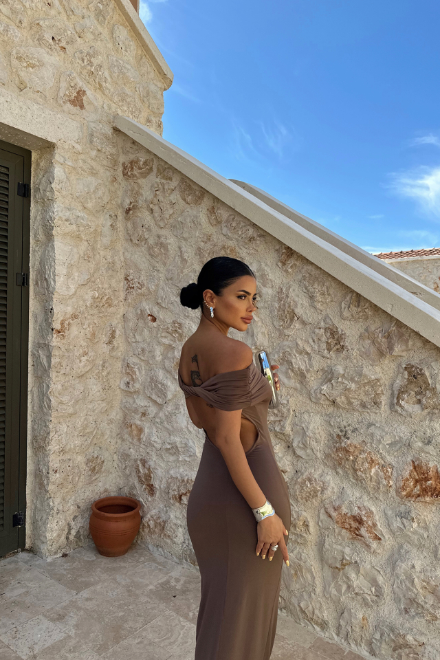 Brunella Sırt Detaylı Elbise ATE-0983
