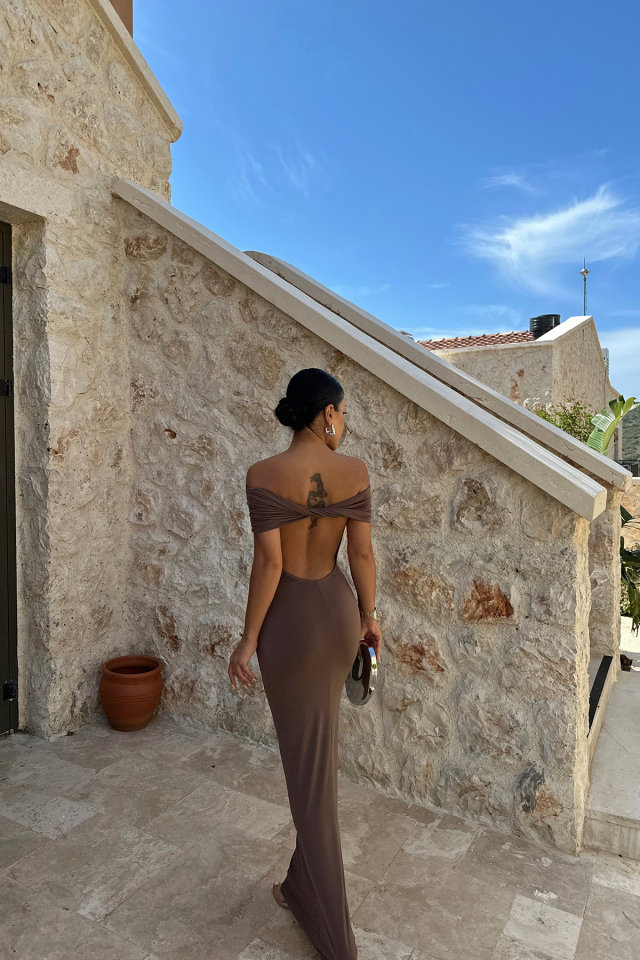 Brunella Sırt Detaylı Elbise ATE-0983