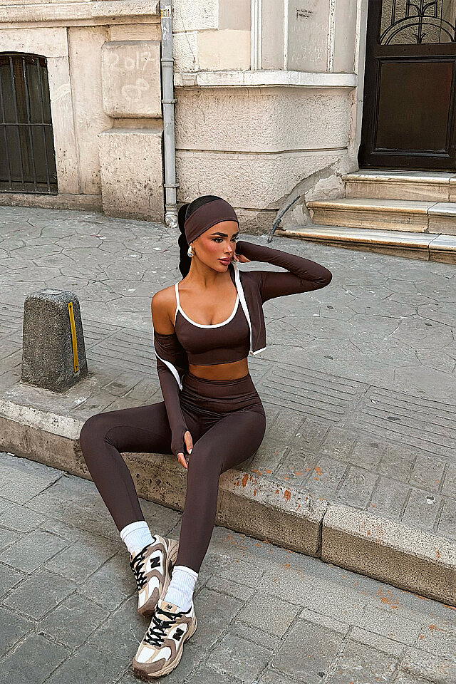 Kahverengi Velocity 7 Li Yoga Set 