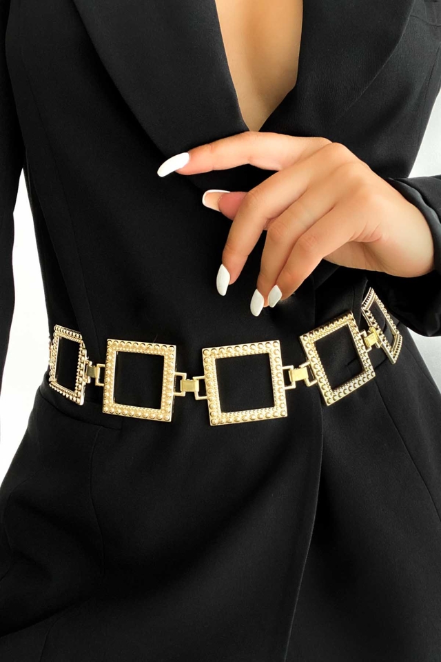 Kare Zincir Gold Kemer KMR44