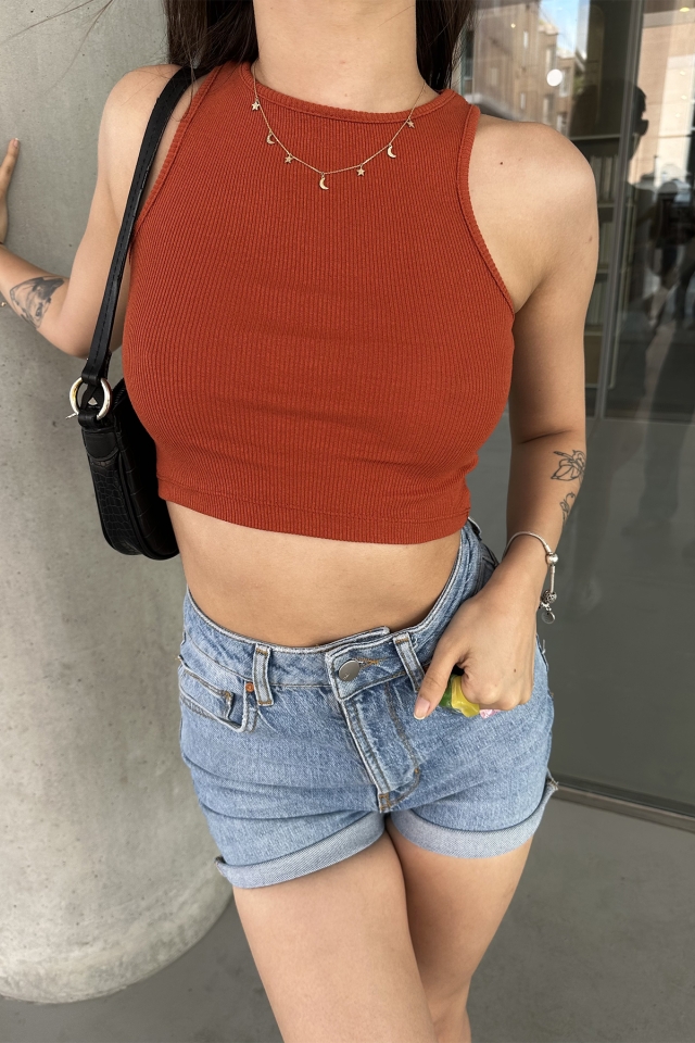 Kiremit Basic Crop Top ATE7298