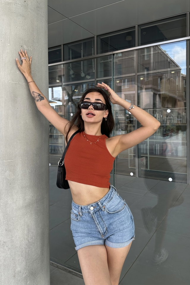 Kiremit Basic Crop Top ATE7298