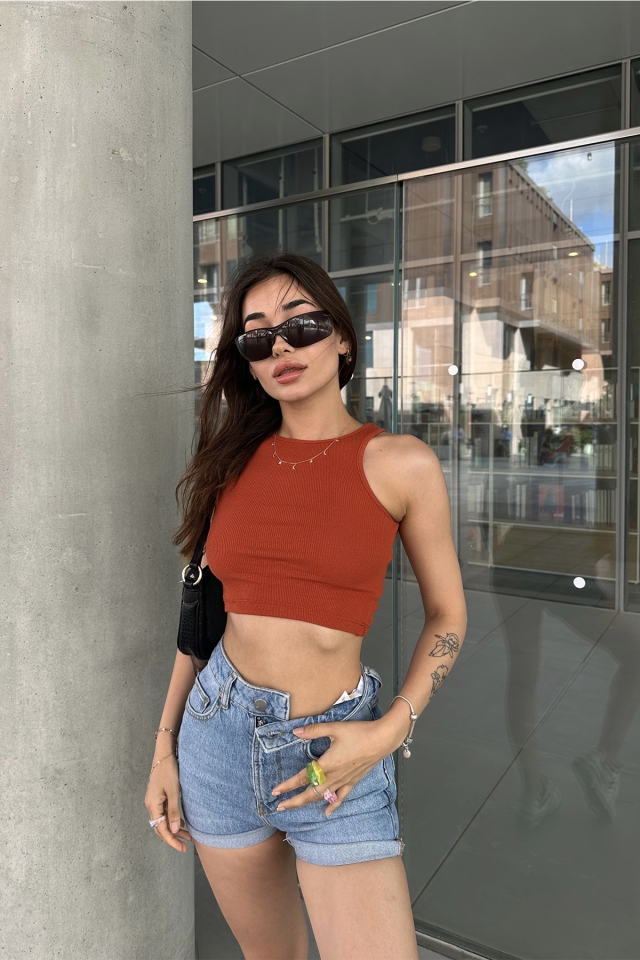 Kiremit Basic Crop Top ATE7298