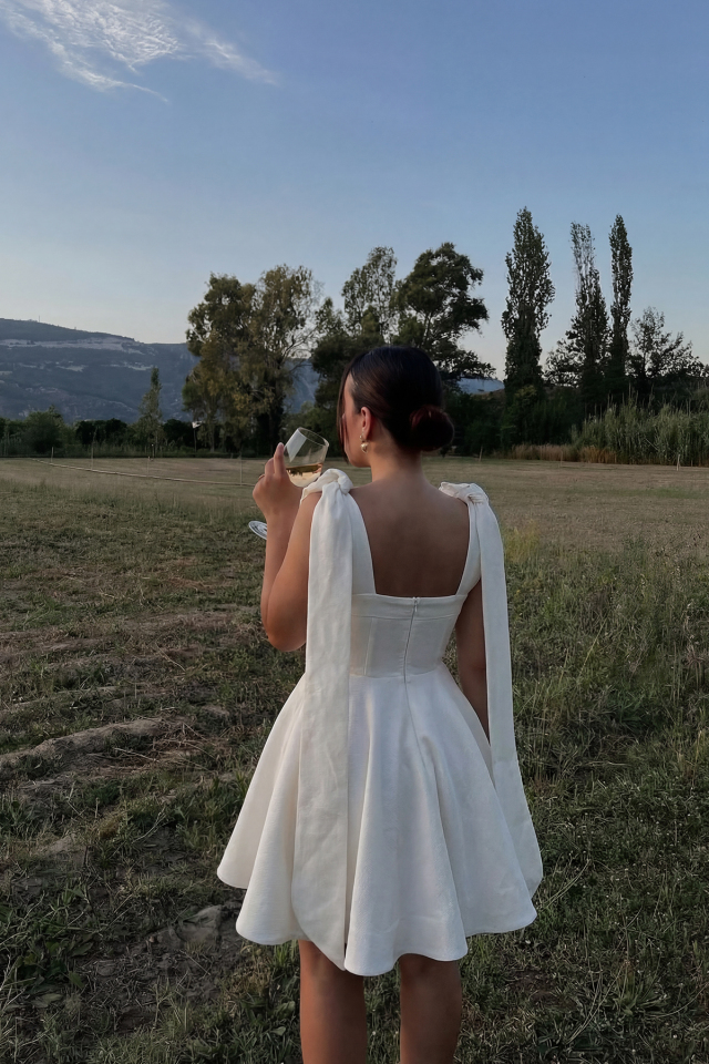 Kırık Beyaz Quillion Elbise