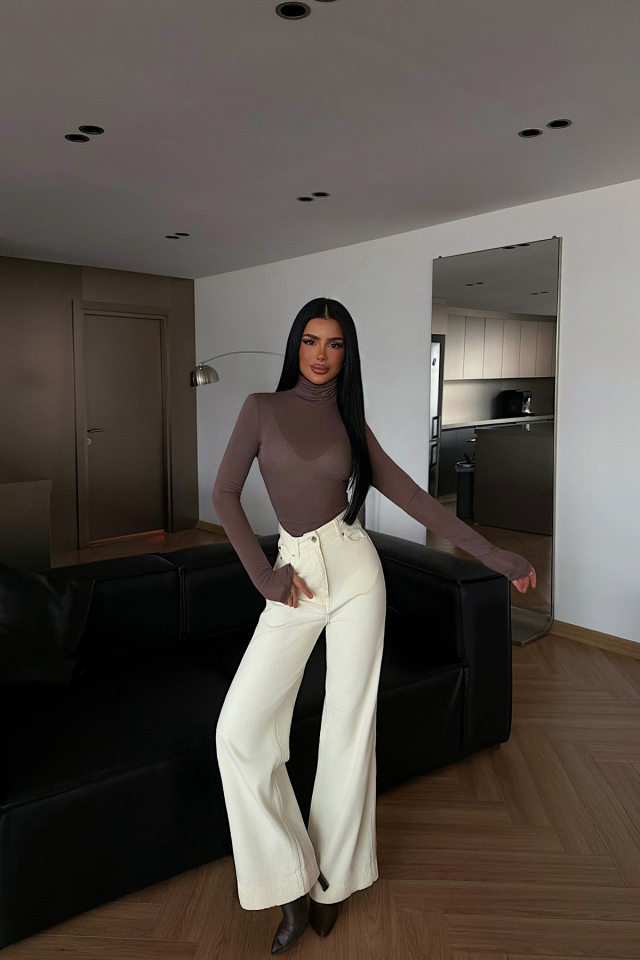Kırık Beyaz Jean Pantolon ATE-4678