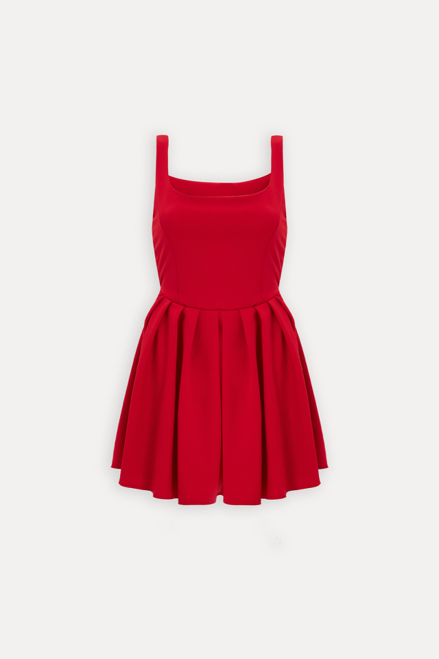 Kırmızı Yolian Mini Elbise ATE-1537