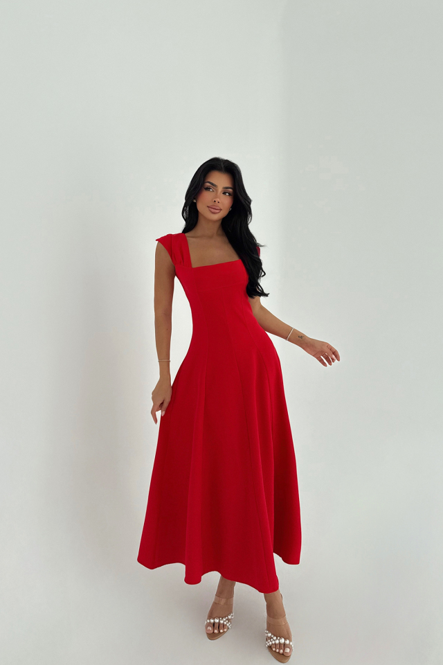Kırmızı Rhea Elbise ATE-2803